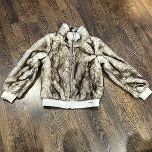 Guess, furry bomber jacket